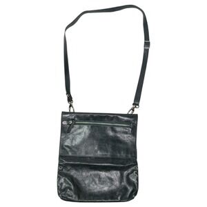 Maurizio Taiuti Forest Green Leather Crossbody Bag Made in Italy Foldover Zip